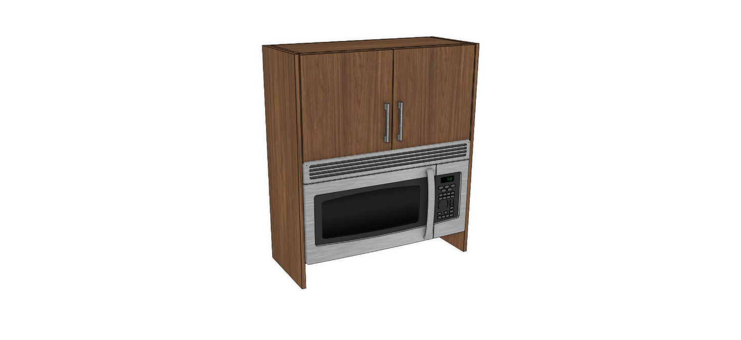 Full-Plywood 32" Over-The-Range Microwave Appliance Cabinet