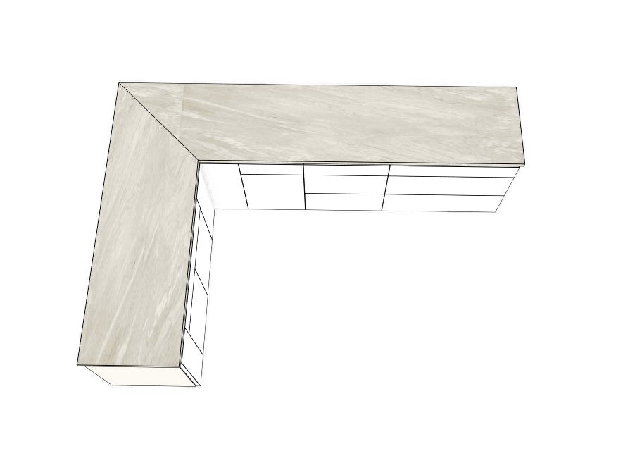 L-Shaped Laminate Countertop