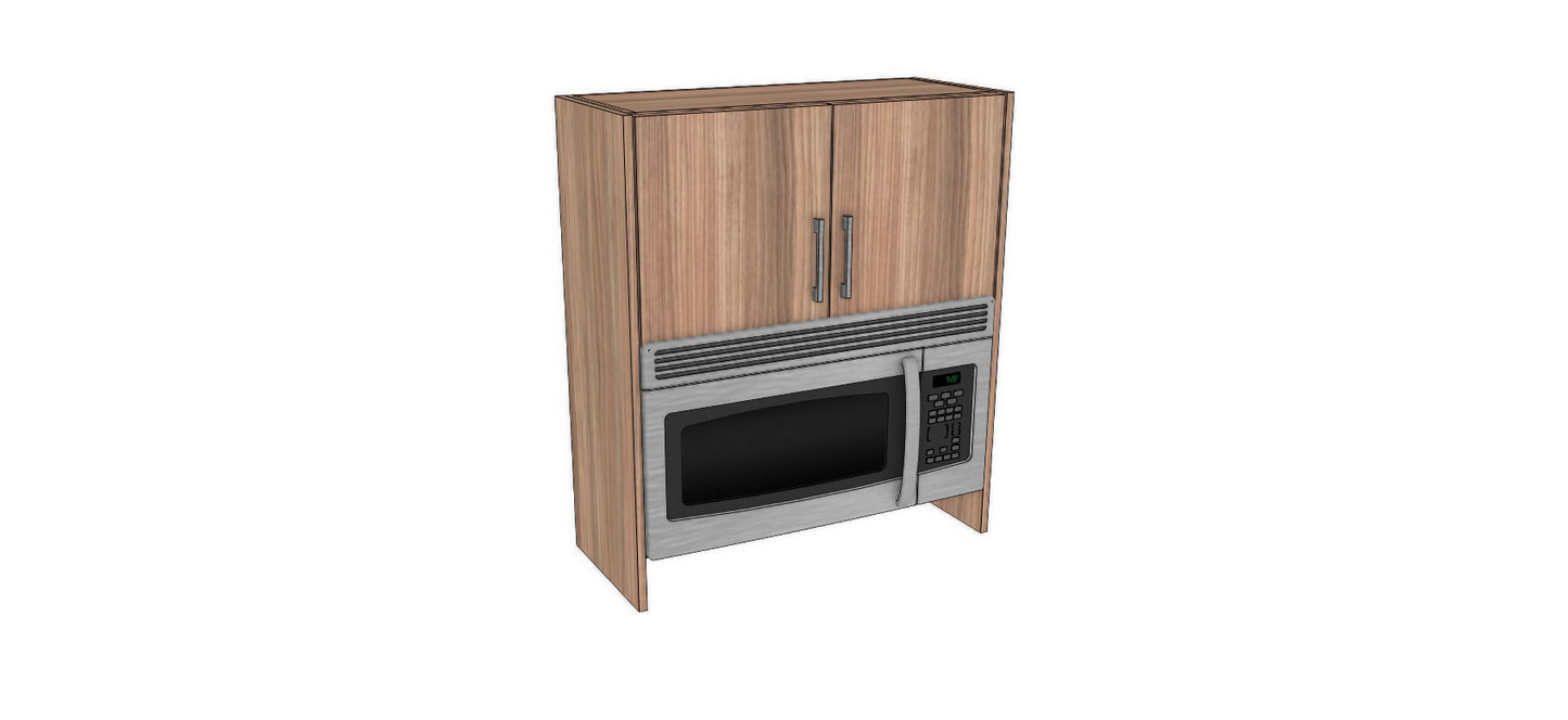 Full-Plywood 32" Over-The-Range Microwave Appliance Cabinet