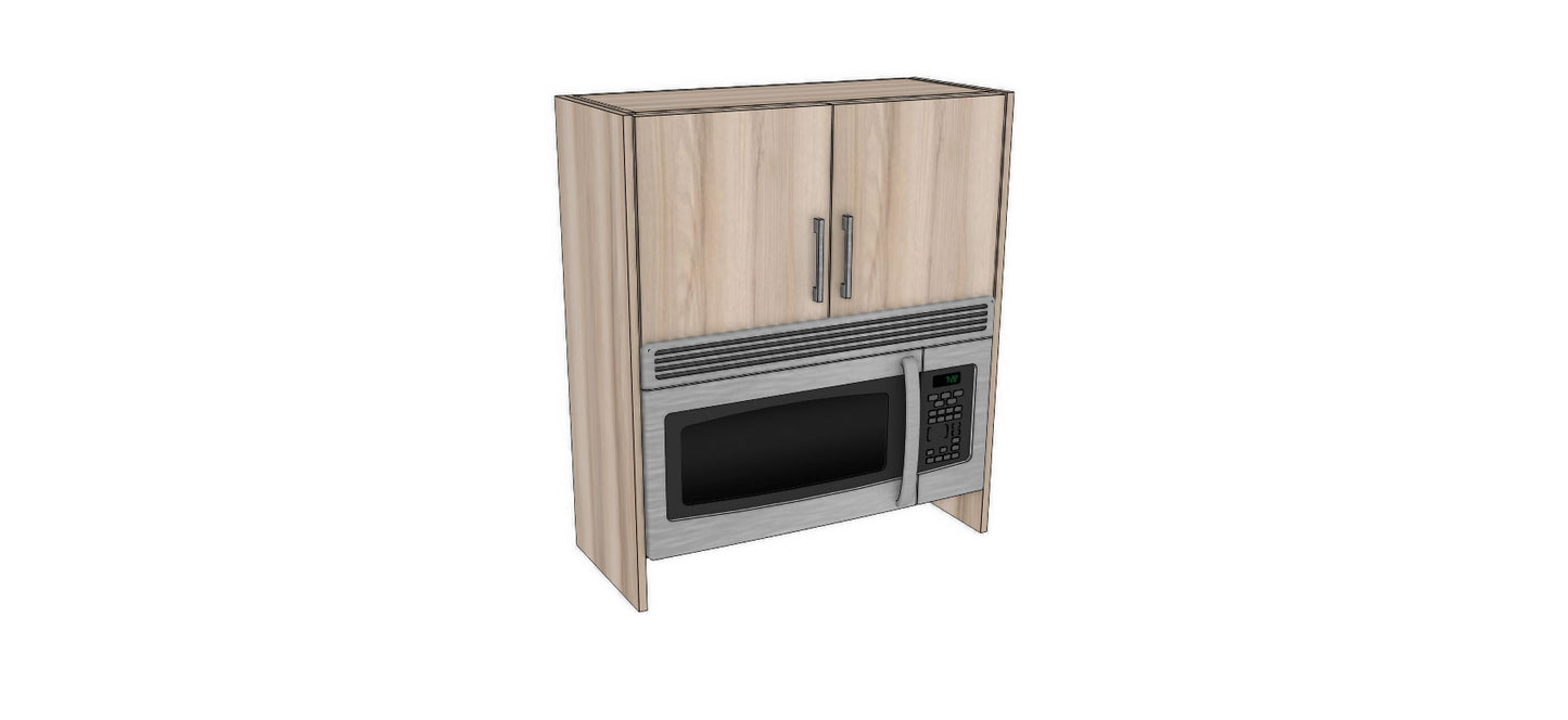 Full-Plywood 32" Over-The-Range Microwave Appliance Cabinet