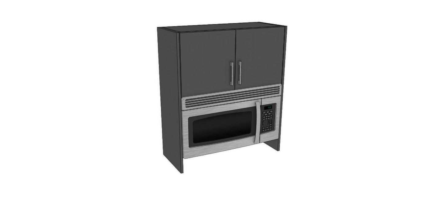 Full-Plywood 32" Over-The-Range Microwave Appliance Cabinet