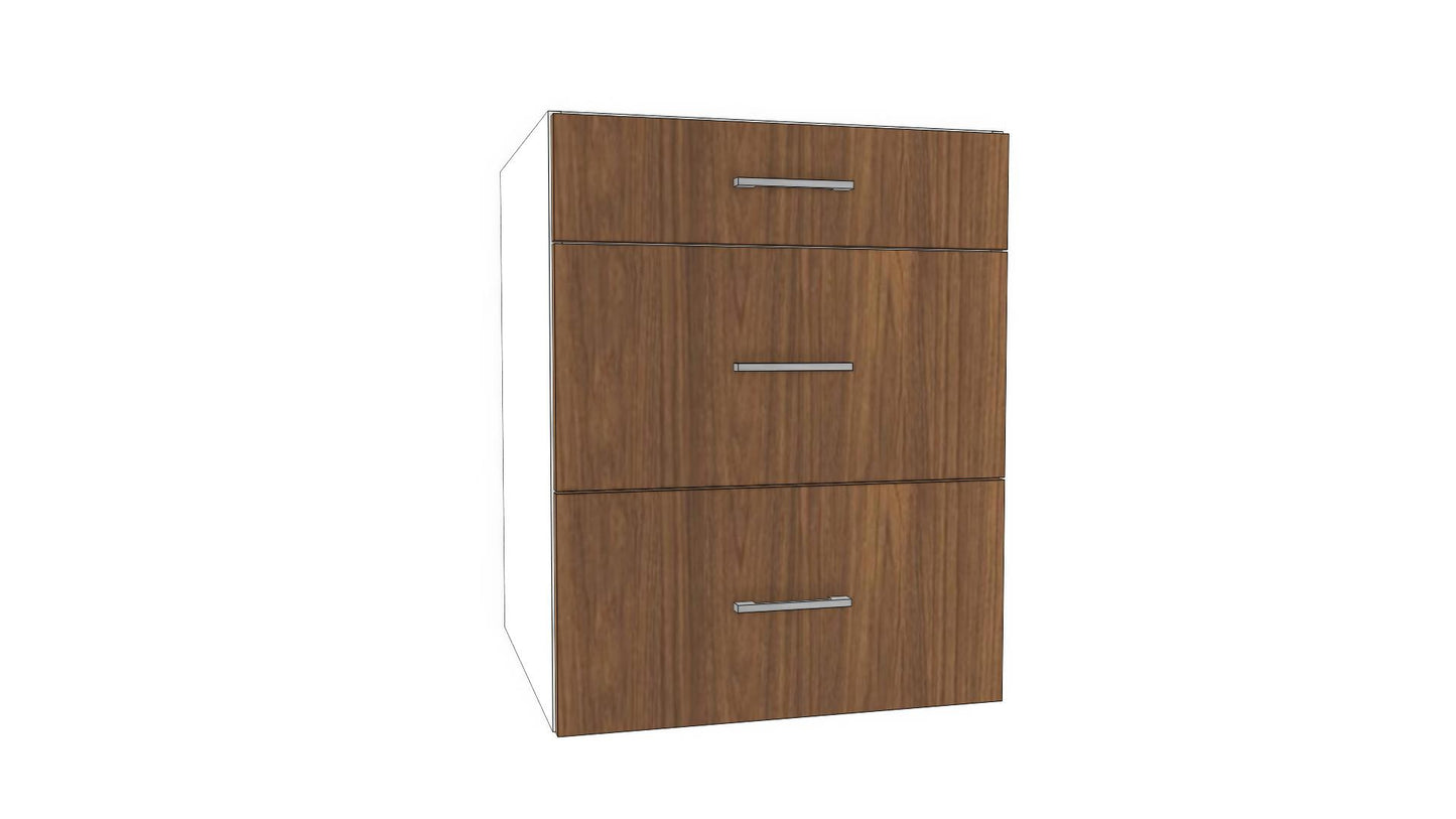 Full-Plywood Drawer Bank Base Cabinet