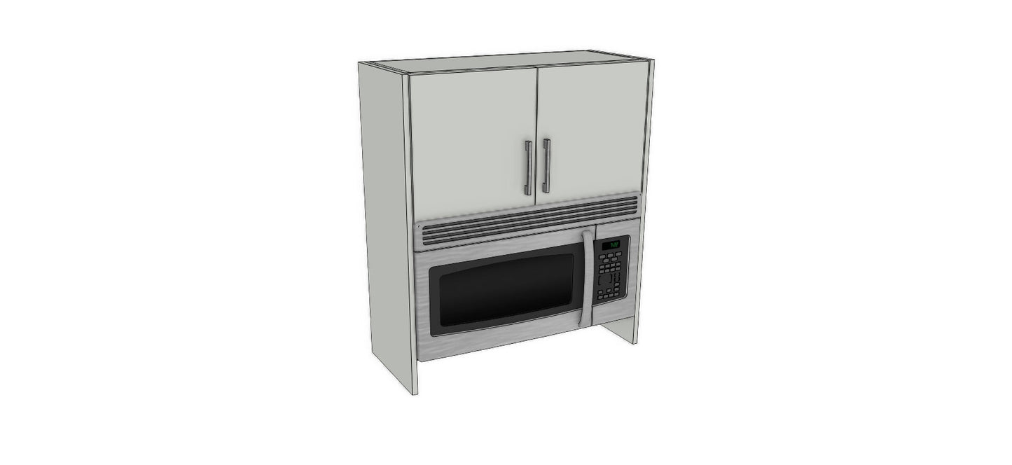 Full-Plywood 32" Over-The-Range Microwave Appliance Cabinet