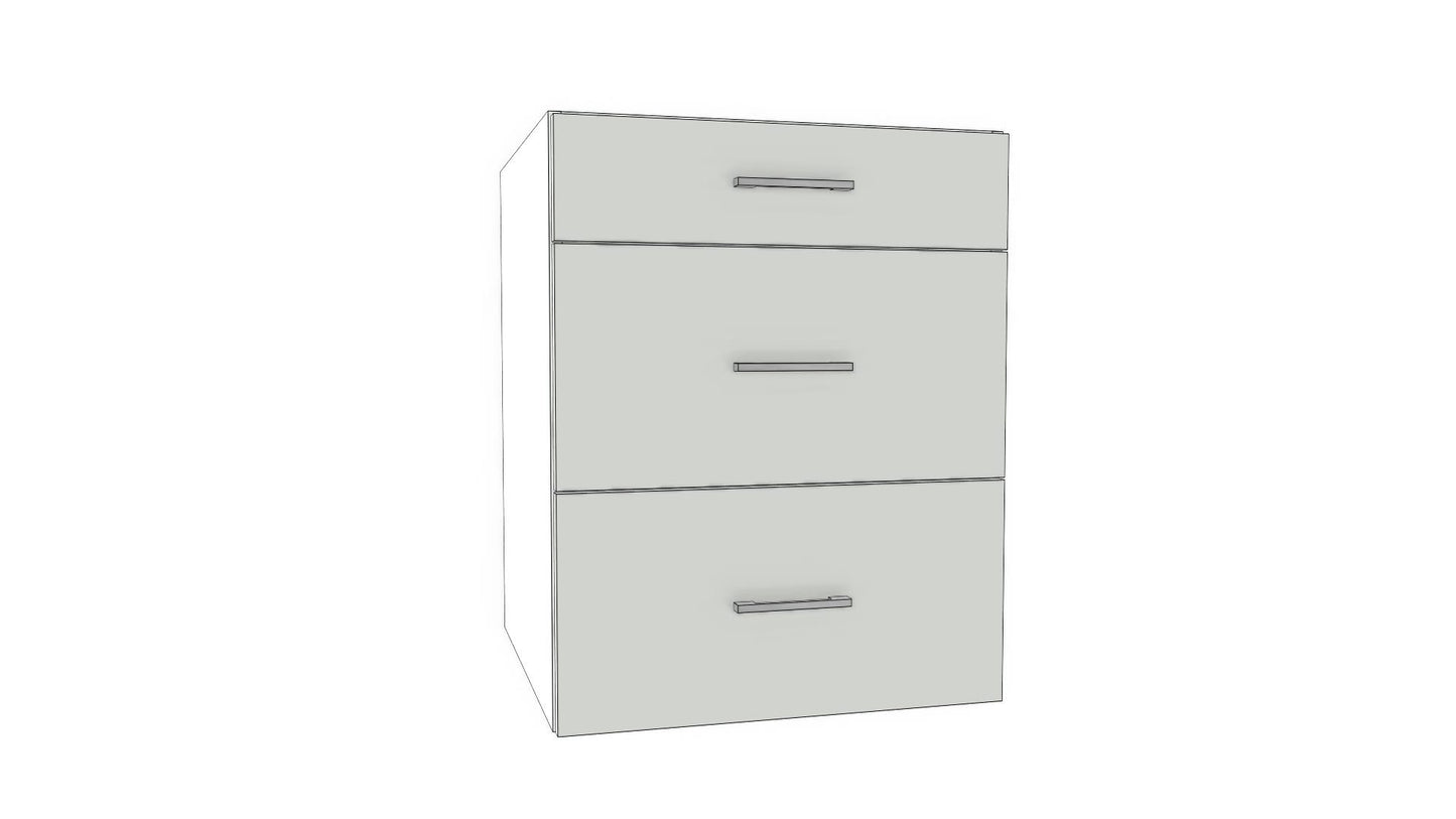 Full-Plywood Drawer Bank Base Cabinet