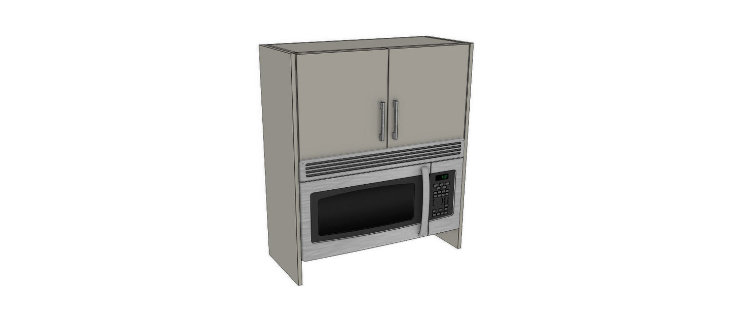 Full-Plywood 32" Over-The-Range Microwave Appliance Cabinet