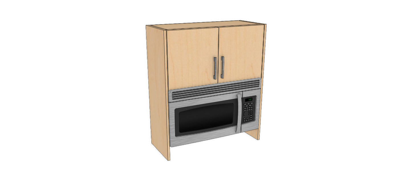 Full-Plywood 32" Over-The-Range Microwave Appliance Cabinet