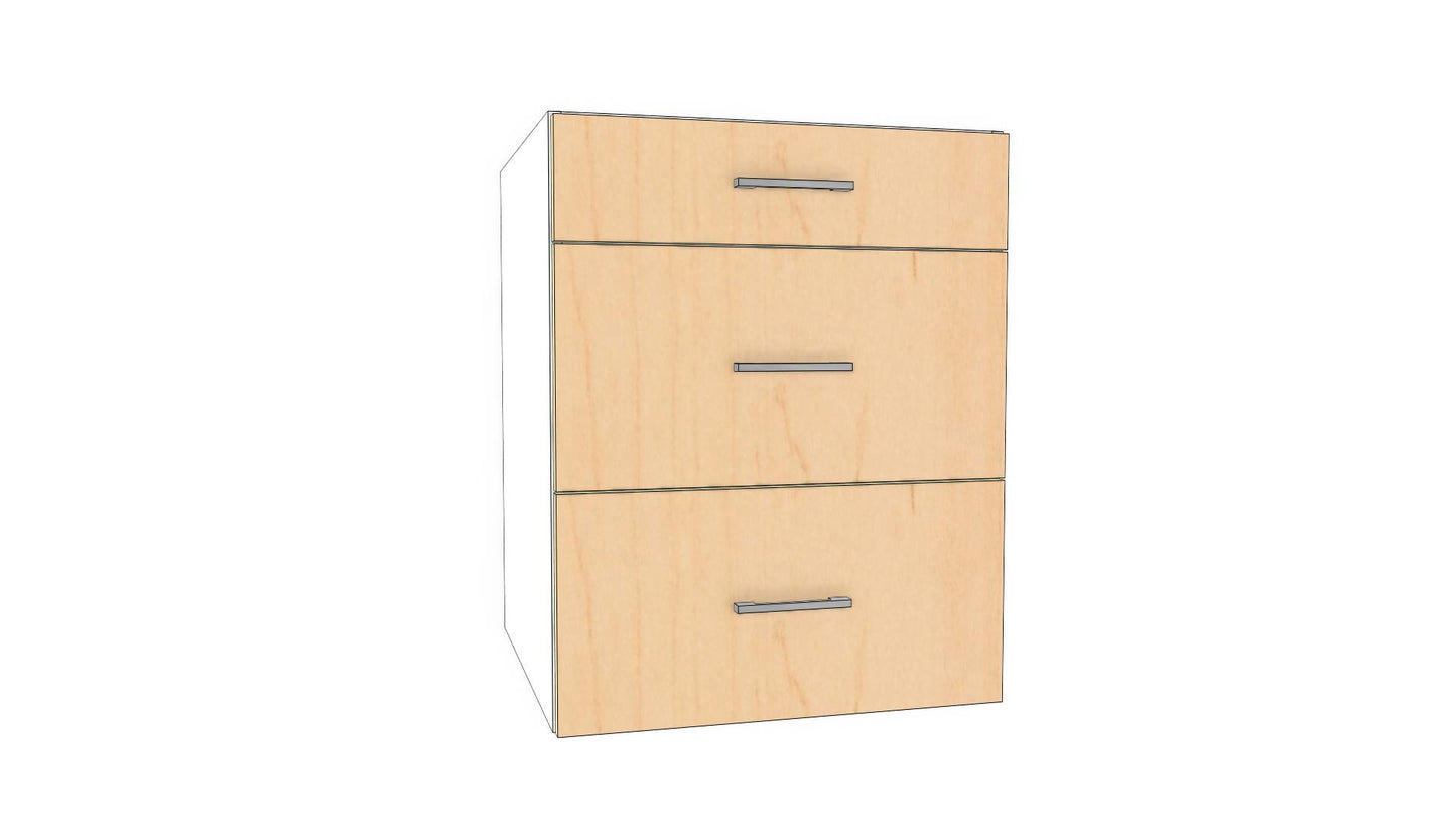 Full-Plywood Drawer Bank Base Cabinet