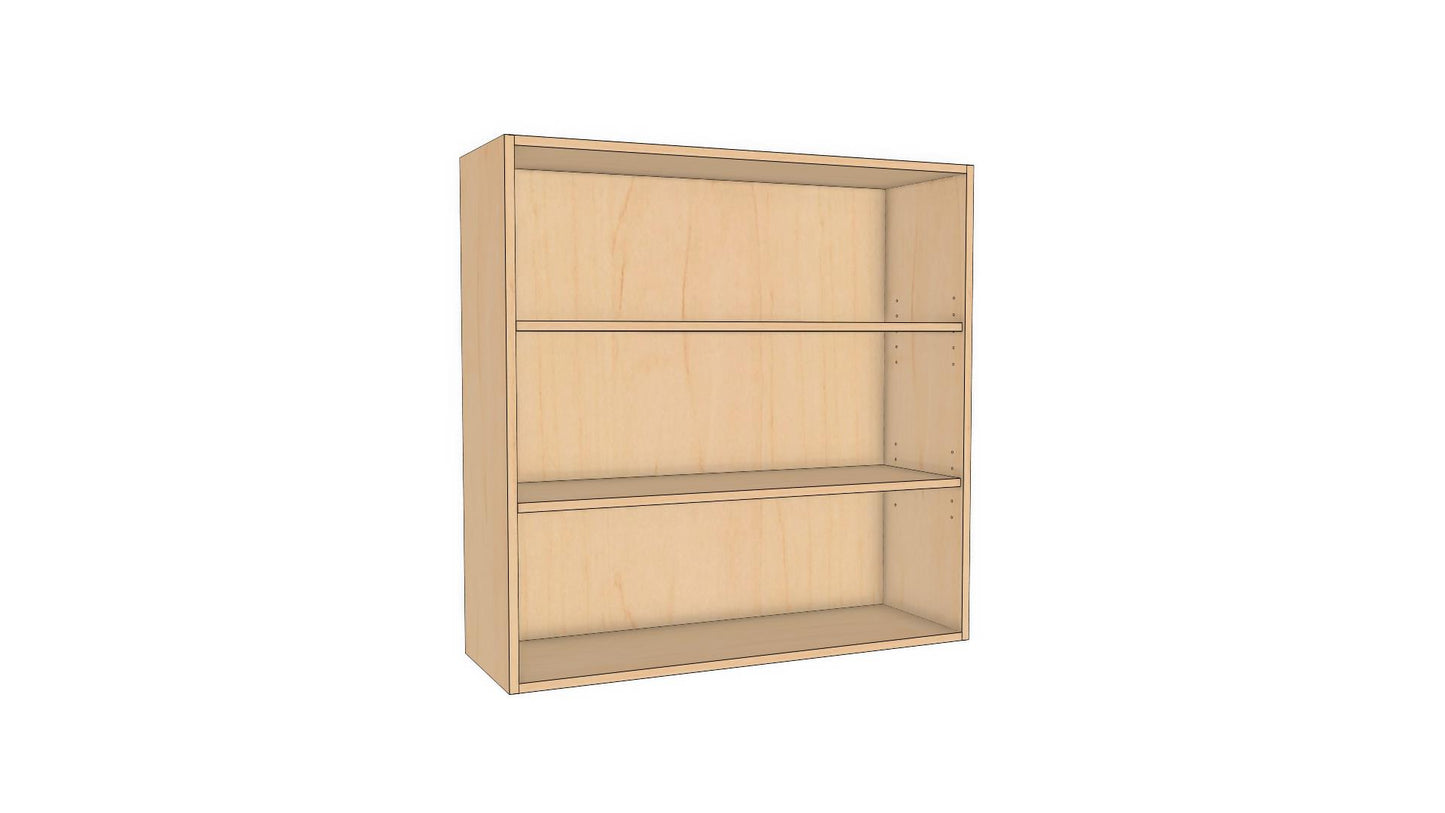 Full-Plywood Open Shelving Wall Cabinet
