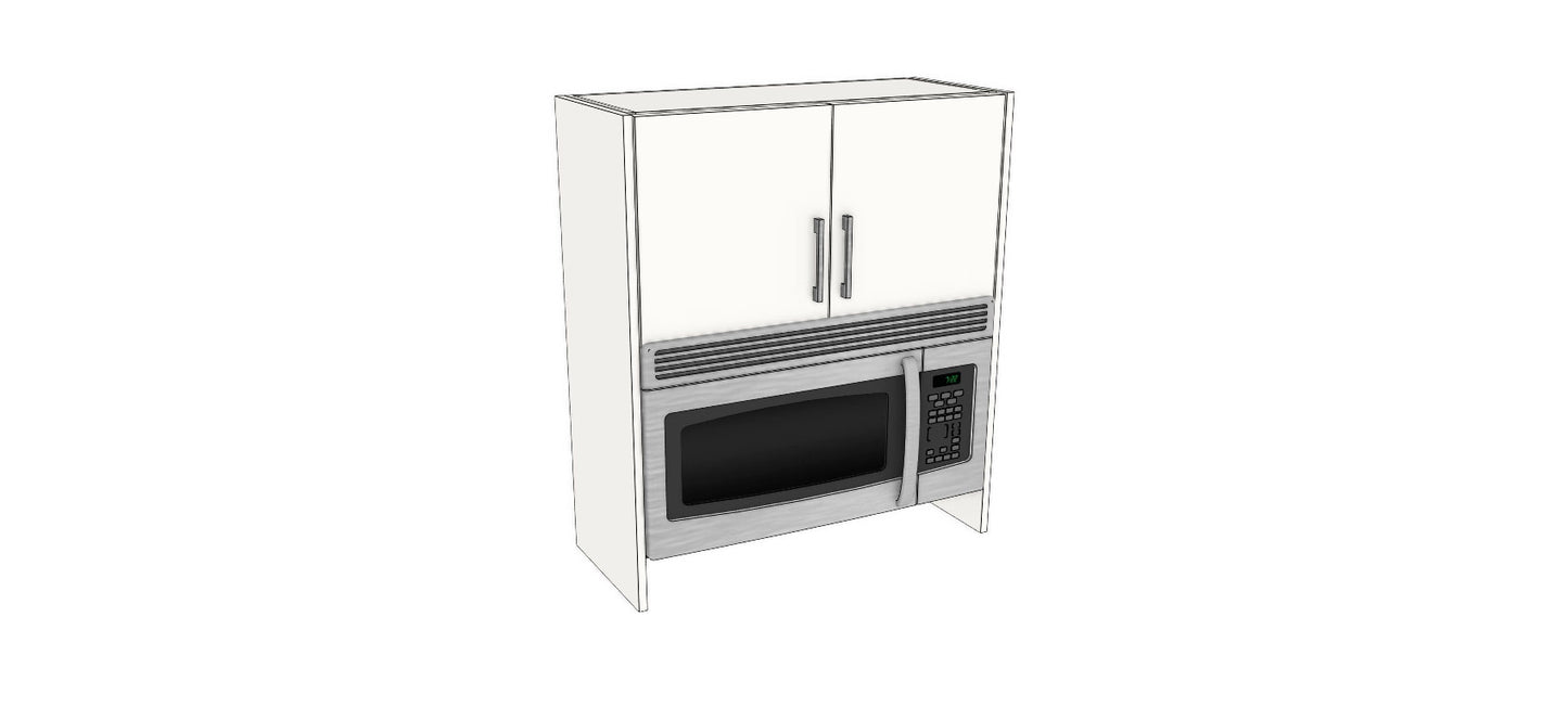 Full-Plywood 32" Over-The-Range Microwave Appliance Cabinet