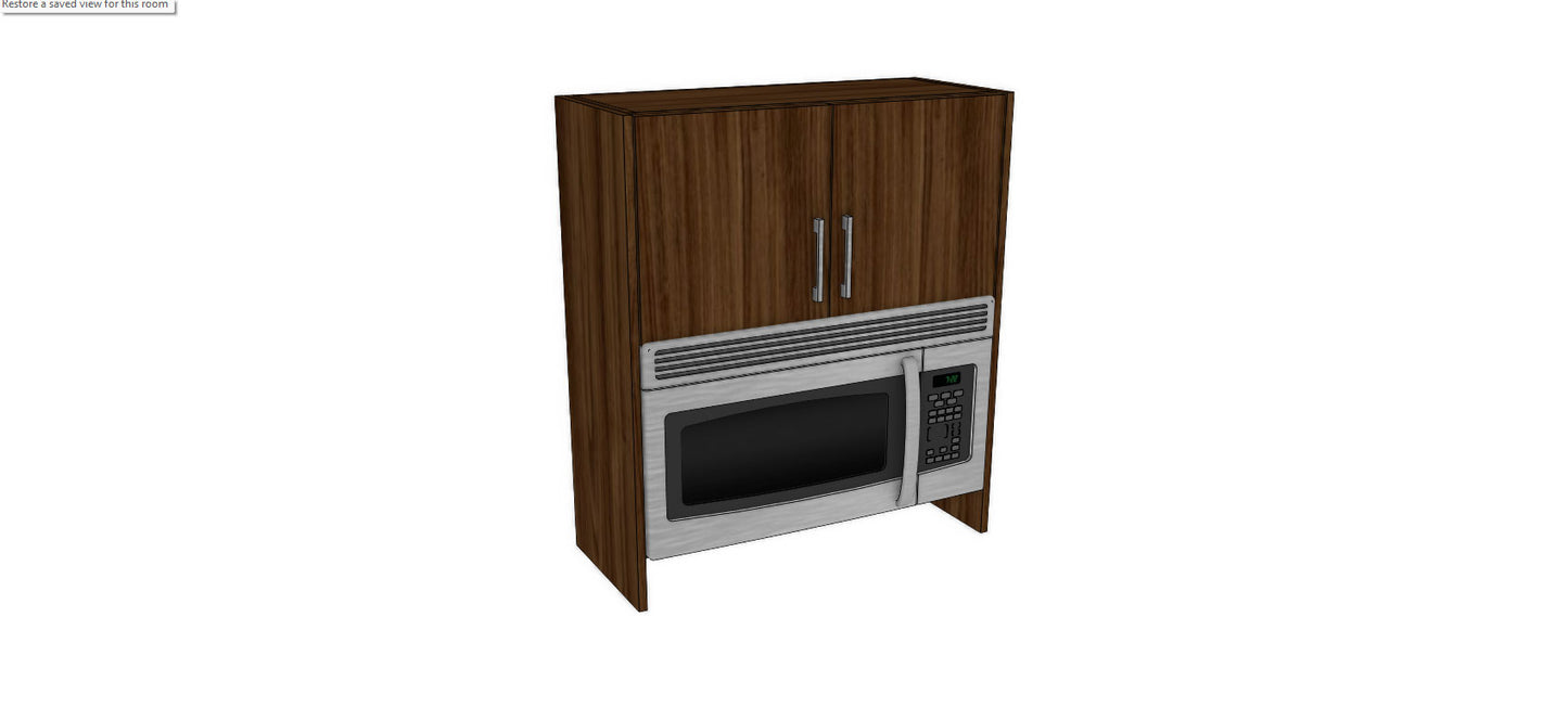 Full-Plywood 32" Over-The-Range Microwave Appliance Cabinet