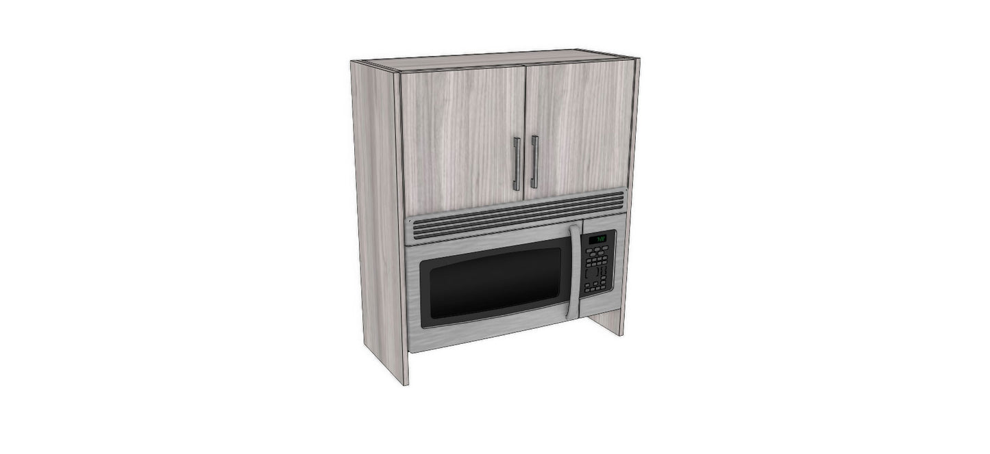 Full-Plywood 32" Over-The-Range Microwave Appliance Cabinet